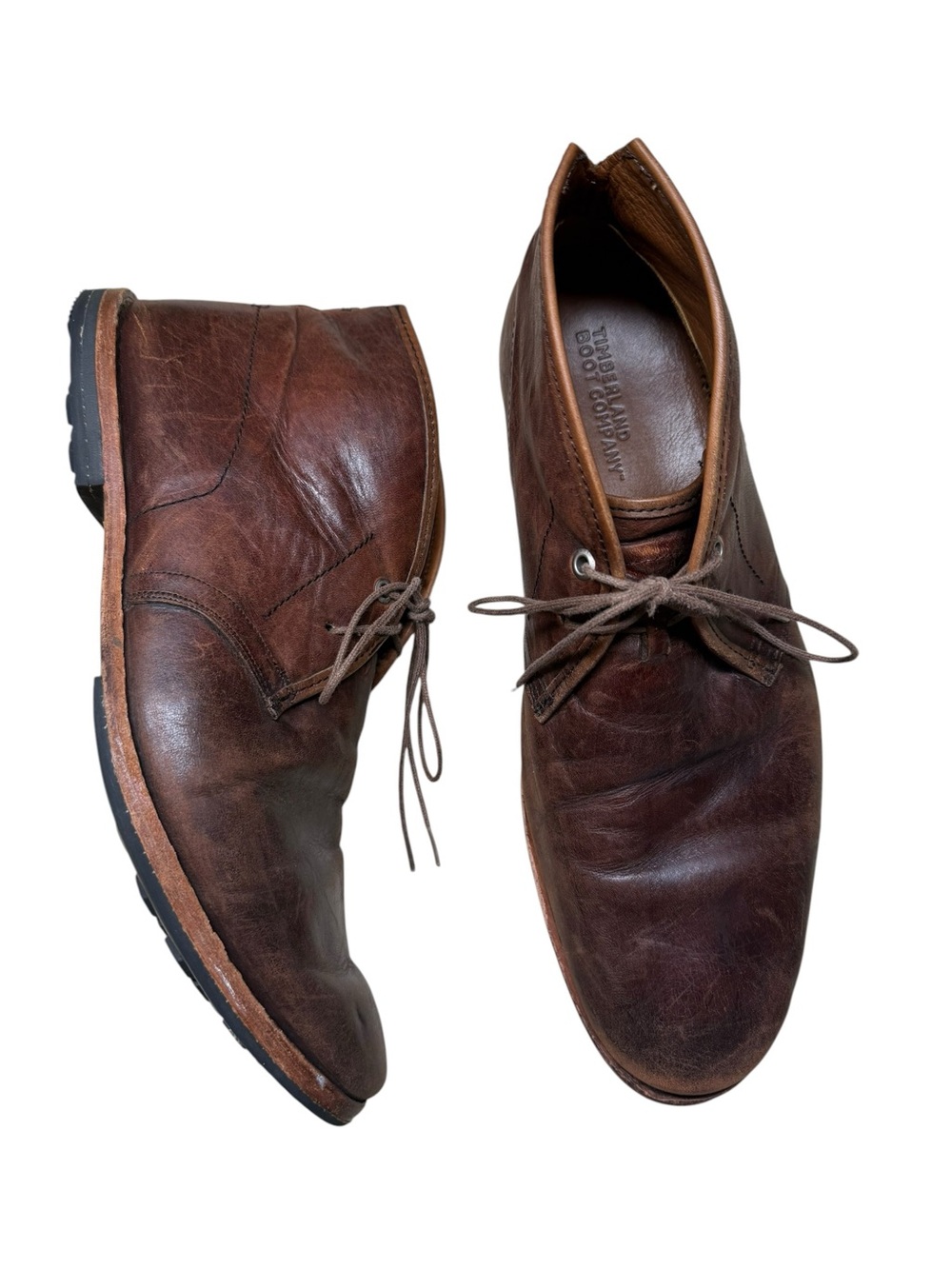 Timberland Boot Company Chukka Boot Lace-Up Men’s Brown Leather Shoes US Size 11